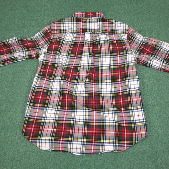Polo Ralph Lauren Dress Shirt Youth 12-14 Large Long Sleeve Button Up Red Plaid - Picture 8 of 12